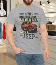 Old Man with a Jeep Graphic Tee T-Shirt