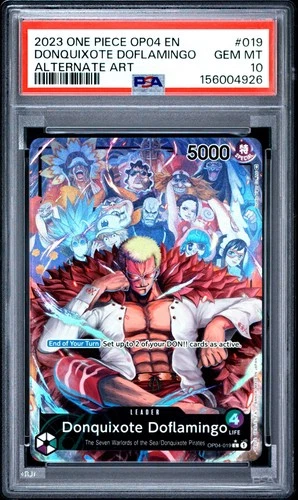 Donquixote Doflamingo (019) (Alt Art) OP04-019 Kingdoms of Intrigue Foil PSA 10