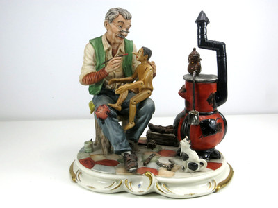 Capodimonte Porzellan  PINOCCHIO  Figurenszene Skulptur