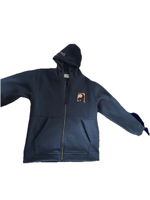 A Bathing Ape Kapuzenpullover M Blau Fleece mit Reißverschluss Logo Druckgrafik