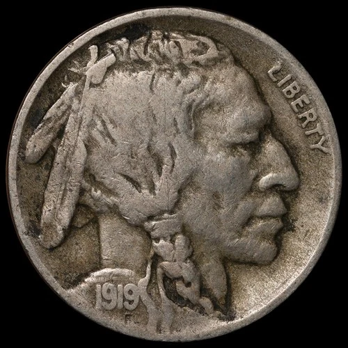 1919 d 5C Buffalo Nickel Circulated Coin