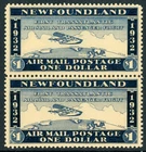 NEWFOUNLAND 1932 WAYSATA PRIVATE $1 AIRMAIL MINT NH PAIR !! U201