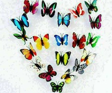 12pcs/Lot PVC New Artificial Butterflies with Magnet for Home Weeding Decor Gift