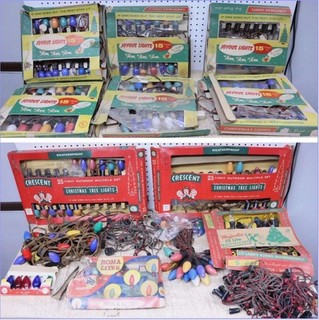 Vintage 1950's Crescent & NOMA XMAS Christmas Multi Colored Lights W/ Boxes US