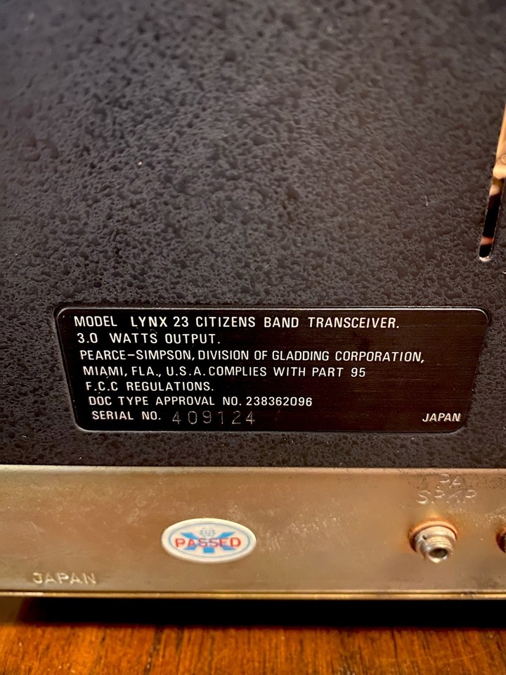 Vintage Pearce-Simpson Lynx 23 CB Base Station Transceiver - Powers On ...