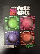 Authentic Schylling Teenie NeeDoh Fuzz Ball Velvet Squeeze 4-Pack New Sealed