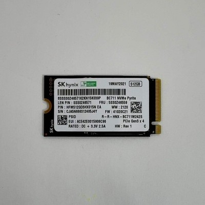SKhynix 2.5'' Pyrite 512GB M.2 NVMe Gen 3.0 x 4 SSD HFM512GD3HX015N EA