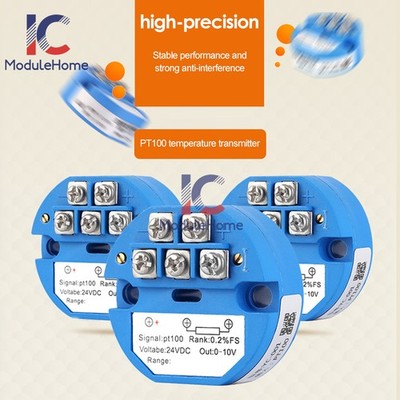 10pcs PT100 4-20MA 0-10V Temperature Sensor Transmitter Module