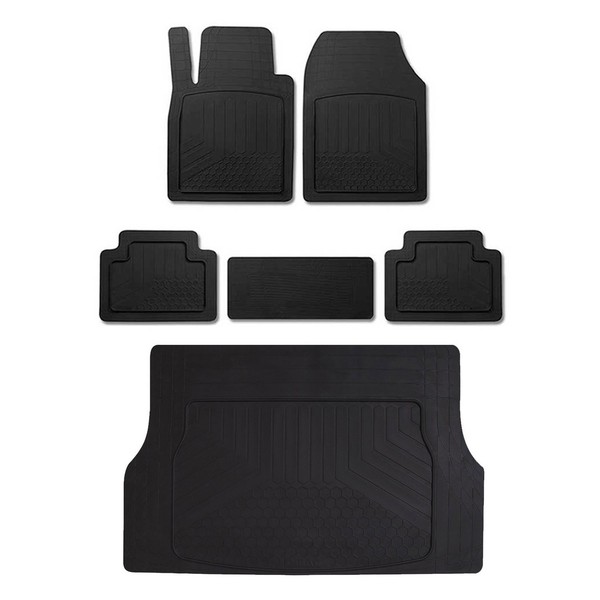 Gummimatten & Kofferraumwanne Set FüR Smart Forfour Antirutsch Universal Schwarz-image