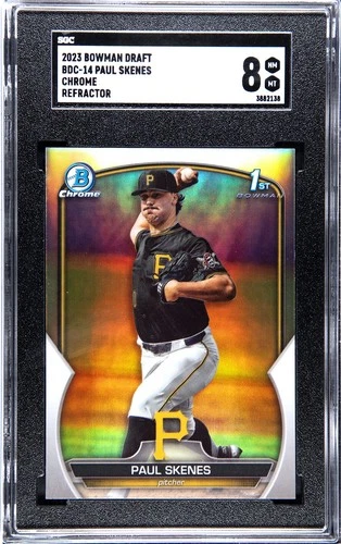 2023 Bowman Draft PAUL SKENES Chrome-REFRACTOR ~ #BDC14 ~ PSA 8 ~ Pirates