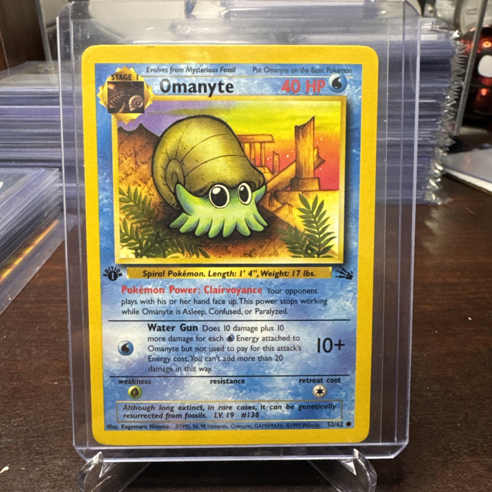 OMANYTE 52/62 COMMON Fossil WOTC 1999 Pokemon - NM