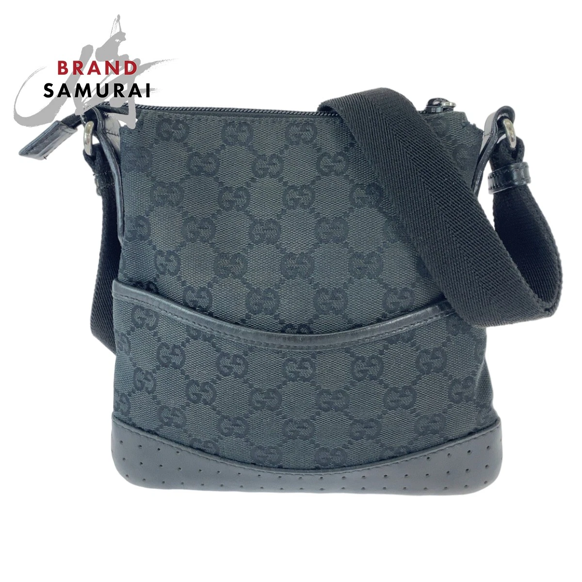 Sac bandoulière Gucci noir ferrures métal argenté toile Gg 147671 bandoulière 407833