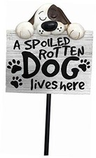 - Garden Stake - Garden D cor - Decorative Stake for Lawn Spoiled Rotten Dog