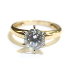 14k yellow gold 8mm round CZ cubic zirconia ring solitaire engagement 3.0g 7.25 — photo 1