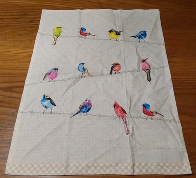 Maison d'Hermine Songbirds on a Wire Kitchen Dish Tea Hand Towel 2pc 20.5x28