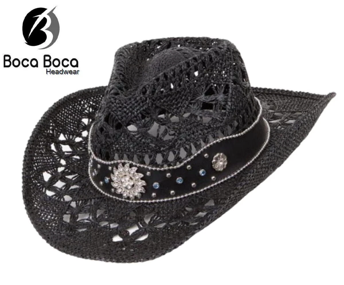 5446 Cowboy Hats For Women Black Cowgirl Classic Woven Embroidered Women main image 2