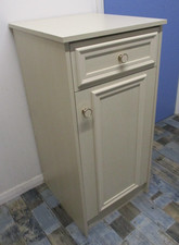 Stand Alone Cupboard, Laminate Wood Grain Finish, Cream, Small Kitchen Island