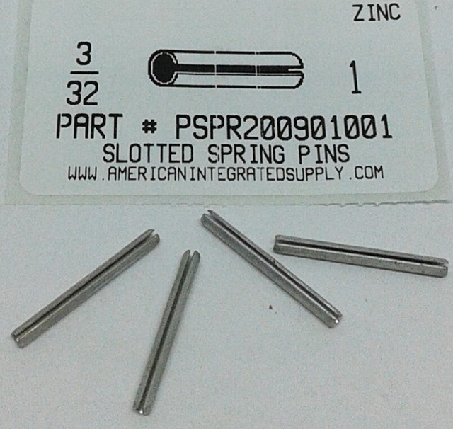 3/32X1" SLOTTED SPRING PIN STEEL ZINC PLATED (40) eBay