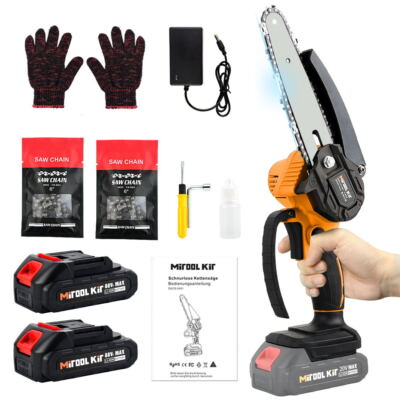 6 inch Electric Mini Chainsaw Cordless Saw Handheld Tree Wood Cutter 20V Battery