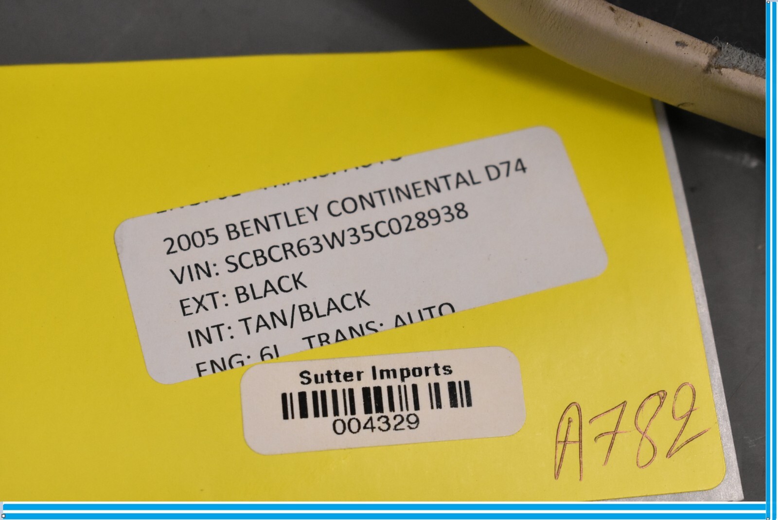 Bentley Continental 2005 Front Right Trim cover