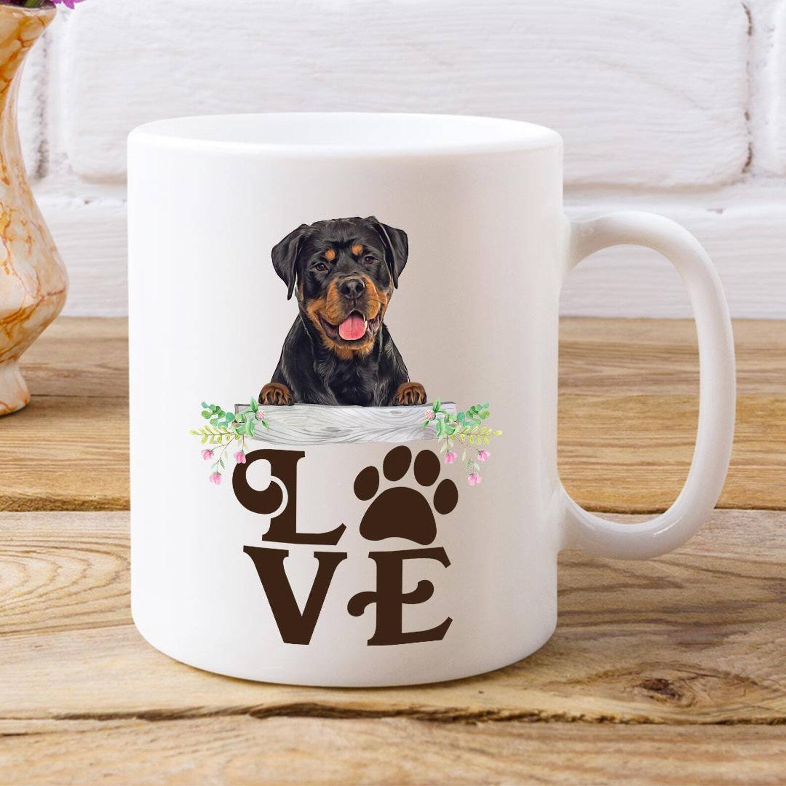 Custom Rottweiler Coffee Mug for Grandma – Mother's Day Gift Idea