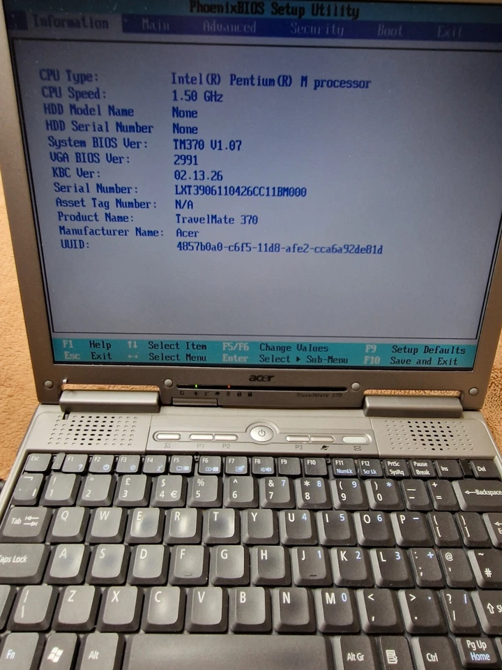 Acer Travelmate 372TMi 370 Series Intel Pentium M 1.5GHz 12.1" Untested Read... - Image 4 of 4