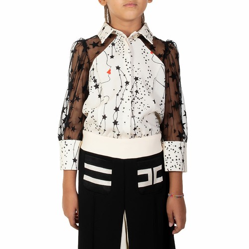 Camicia Bambina ELISABETTA FRANCHI LA MIA BAMBINA stampa stelle Colore Burr  | eBay