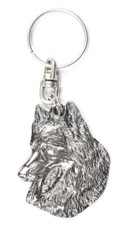 Belgian Shepherd Dog, Belgian Sheepdog - Silver-plated dog pendant, handbag deco