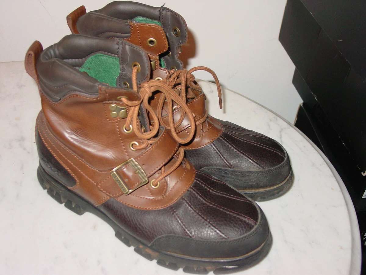 Mens Polo Ralph Lauren Black Brown Country Boot 2 Boots Size 10