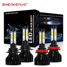 4x 9005 H11 Combo LED Headlight HIGH Low Beam Bulbs Kit 6000K Super White Bright