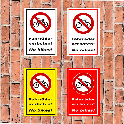 Schild Fahrräder verboten! No bikes - in 4 Größen - S00050-083