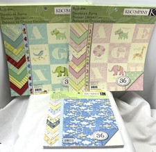 K Company BABY BOY GIRL Small Wonders 12x12 8.5x8.5 Papers Scrapbook Lot