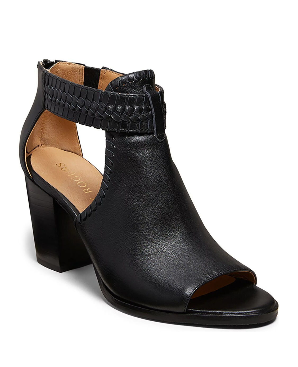 APL Nuovo! JACK ROGERS ~taglia 9~ scarpa sandalo nero punta aperta in pelle tacco vendita al dettaglio $158