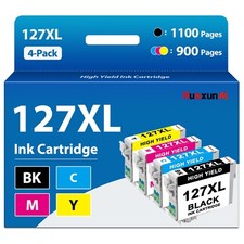 127XL Ink Cartridges Replacement for Epson WF-3540 645 Printers 4 Pack 