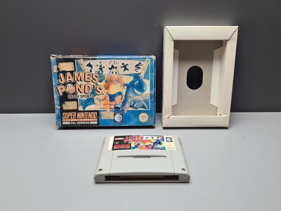 JAMES POND'S CRAZY SPORTS SUPER NINTENDO PAL/UKV OVP BOXED SNES - BAD CONDITION!