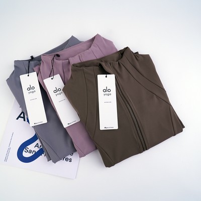 DamenTop ALO Engen Reißverschluss Halb Stehkragen Langärmelige Sport Strickjacke