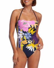 Trina Turk Bal Harbour Floral Bandeau One Piece Swimsuit L52038 Women's Size 4
