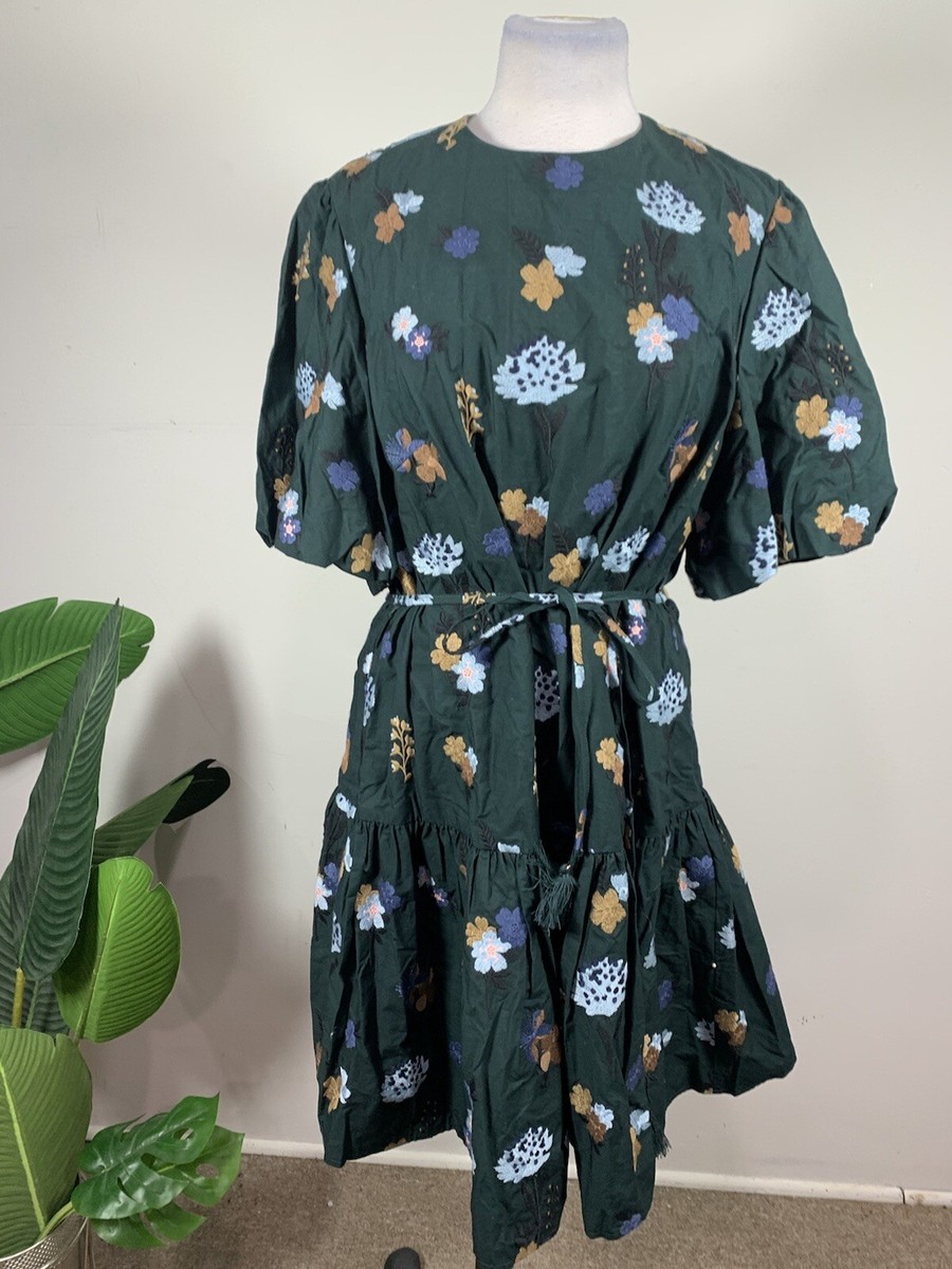 Pearl by Lela Rose embroidered 100% Mini Cotton Dress, Size XL