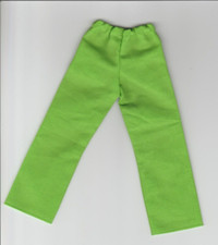 Homemade Doll Clothes-Solid Lime Green Elastic Waist Pants fits Ken Doll P9