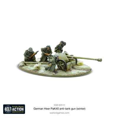 German Heer 75mm PAK 40 (Winter) - Warlord Games Bolt Action Miniatures