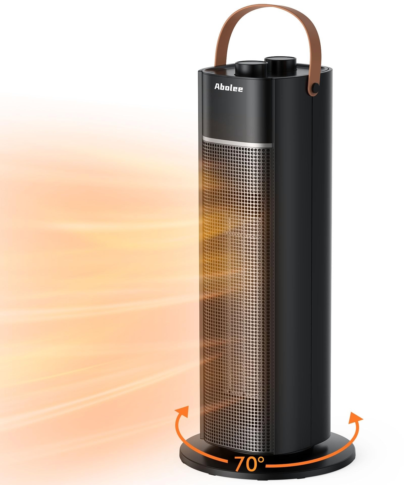 Space Heater, 12ft/s Electric Heater with Thermostat, 18 Inch Portable Heater...-image