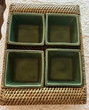 Rattan And Ceramic Server 