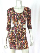 FOREVER 21 SZ S Trendy Naked Waistline Sexy Tunic Fitted Sun Mini  Dress
