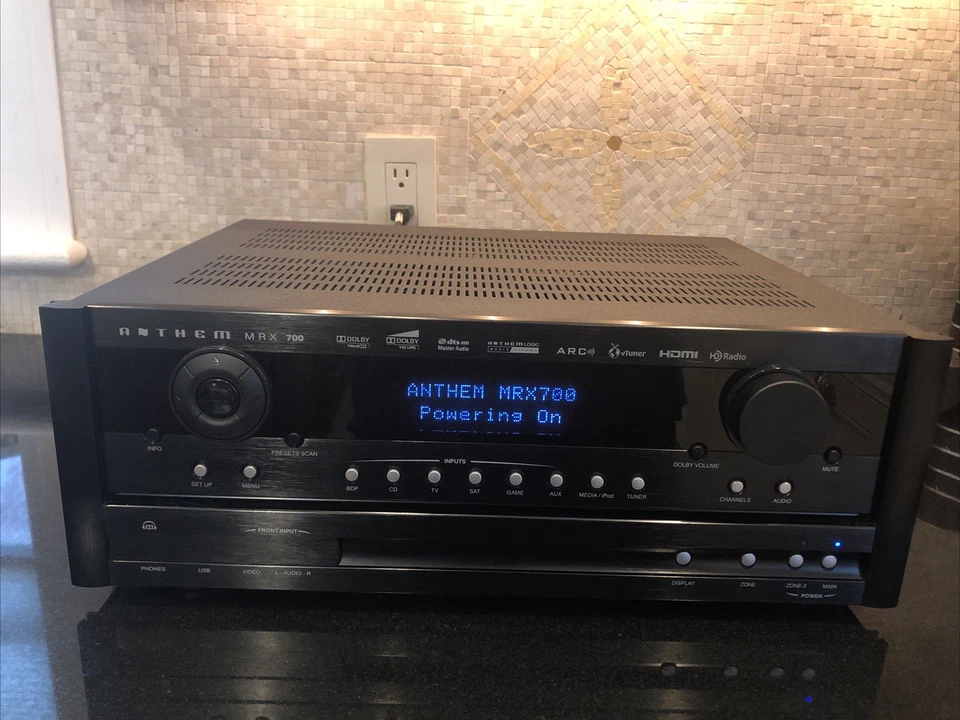 Receptor Anthem MRX-700 7 canales 120WPC 3DHD radio en himno corrección de habitación caja abierta Foto 3 de 4