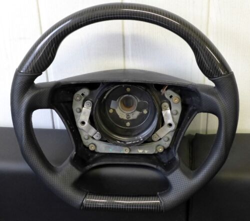 Airbag stile DTM volante volante airbag pelle carbonio Mercedes W202 - Foto 1 di 1