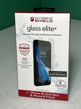 ZAGG Invisible Shield Glass Elite+ Antimicrobial iPhone SE 8/7/6s/6 Sealed Box