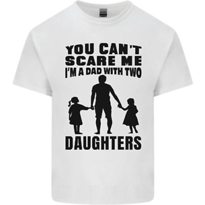 Vater mit zwei Töchtern lustiges Vatertag Herren Baumwolle T-Shirt Tee Oberteil