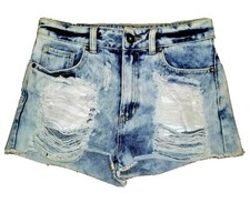 Bullhead Denim Co Shorts Women's Size 3 Blue Jeans Mom Distressed Ripped Slouchy