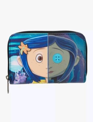 Coraline Split Face Mini Zip Wallet Loungefly NEW