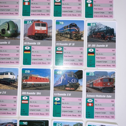 vintage JEU CARTES Super QUARTETT Loco LOCOMOTIVE lokomotiven FX SCHMID - Photo 6/10